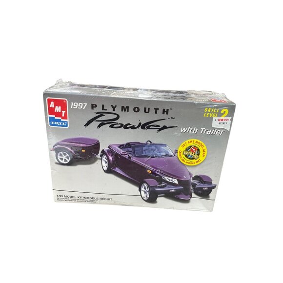 AMT 1997 VTG Plymouth Power With Trailer Vehicle Model Kit SKU 9501 - Picture 1 of 7